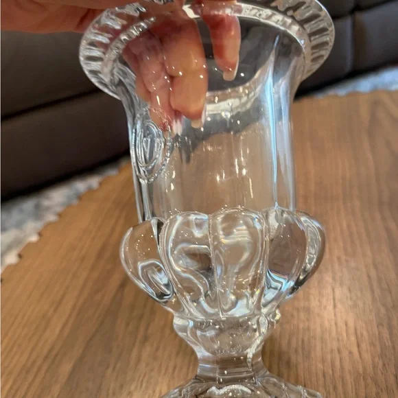 Vintage Val saint Lambert Belgian crystal Vase 9’’ hight